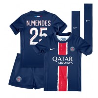 Echipament fotbal Paris Saint-Germain Nuno Mendes #25 Tricou Acasa 2024-25 pentru copii maneca scurta (+ Pantaloni scurti)